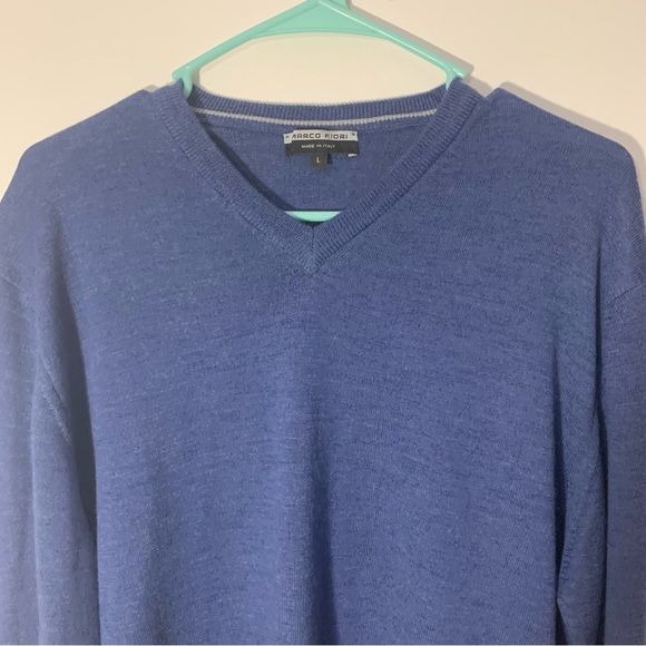 EUC Marco Fiori Merino Wool V-neck Mens Sweater Size L - Picture 5 of 12